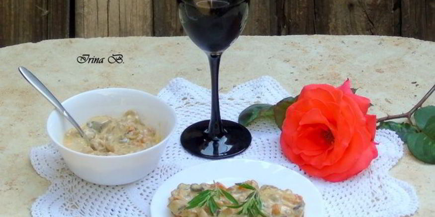 Рецепт грибного соте с вином и горгонзолой