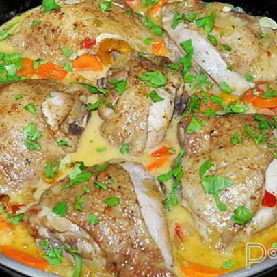 Курица с вином по-грузински