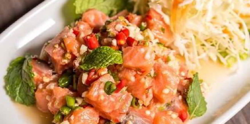 Рецепт семги мохито с салатом из фенхеля