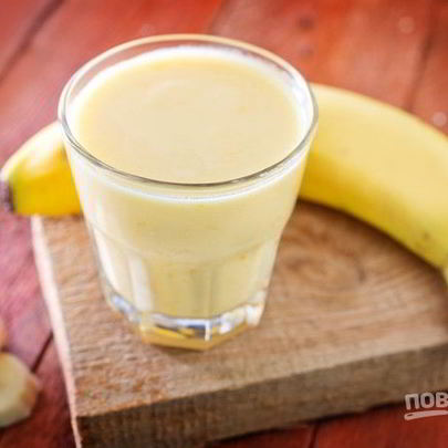 Коктейль Молочный с мороженым и бананом