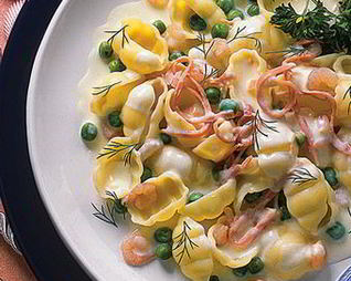 Паста с коктейлем из морепродуктов