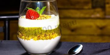 творожный мусс с фруктовым смузи