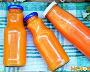 Сок из тыквы, яблок и моркови