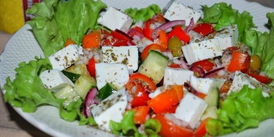 Рецепт греческого салата с перловкой