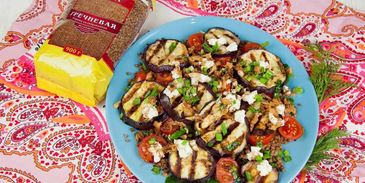 салат из гречки с баклажаном