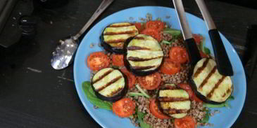 салат из гречки с баклажаном