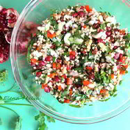 Рецепт Салата с проростками зеленых зерен гречихи и гранатом