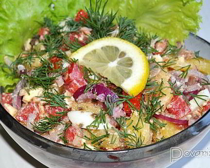 Картофельный салат с анчоусами