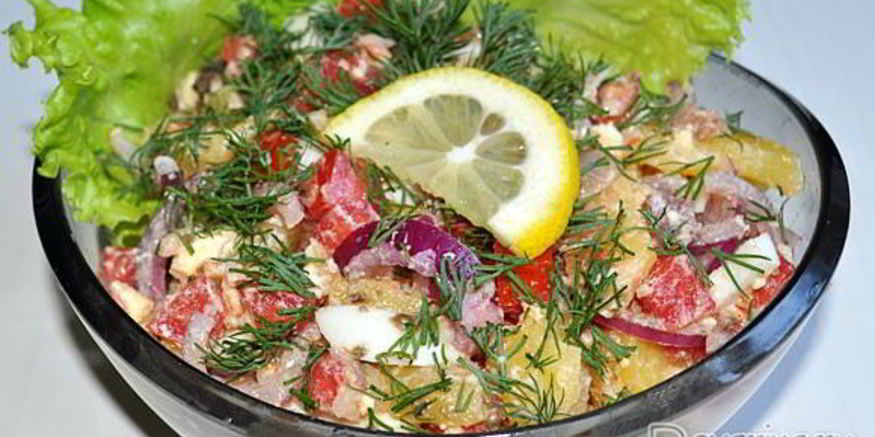 Рецепт картофельного салата с анчоусами