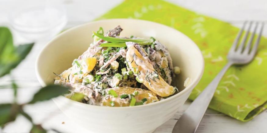 Рецепт картофельного салата с говядиной