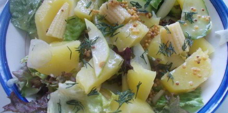 Рецепт картофельного салата с кукурузой
