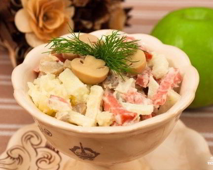 Салат из картофеля и грибов