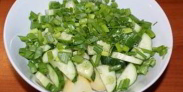 салат из картофеля и огурцов