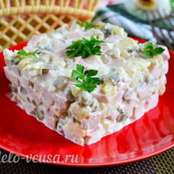 Салаты с колбасой