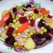 Рецепт Теплого картофельного салата с крымским луком