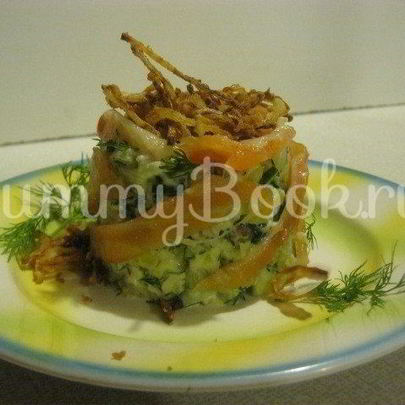 Теплый салат с картофелем и лососем