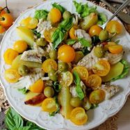 Рецепт Теплого салата с картофелем и рыбой