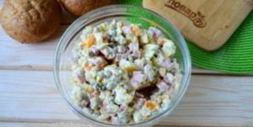 булочки, фаршированные салатом оливье