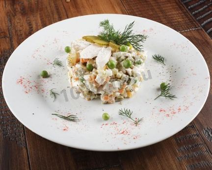 Классическое оливье c курицей