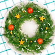 Рецепт Новогоднего венка из оливье