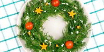 новогодний венок из оливье