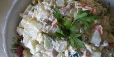 оливье классический со свежим огурцом