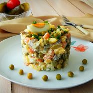 Рецепт Оливье с говядиной