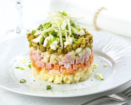 Оливье с грушей