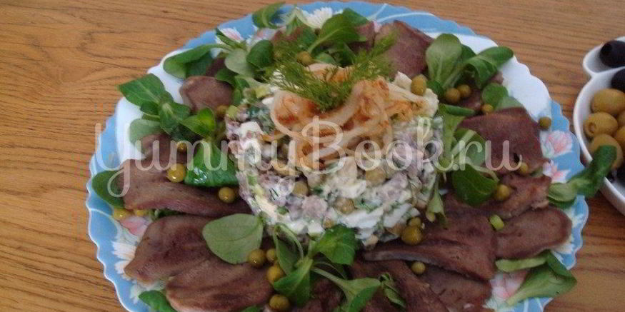 Рецепт оливье с каперсами и языком