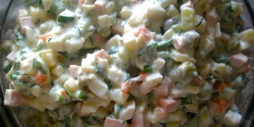 Рецепт оливье с копченой курицей