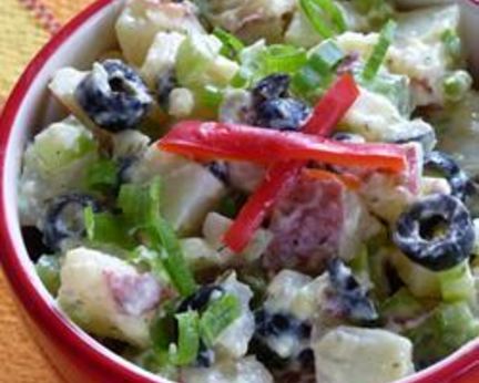 Оливье с маслинами