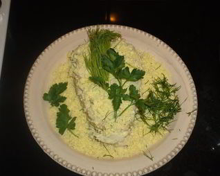 Оливье с оригинальном соусом