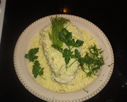 Оливье с оригинальном соусом