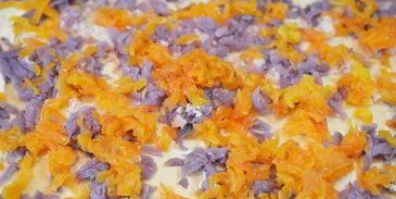 оливье с рыбой в рулете