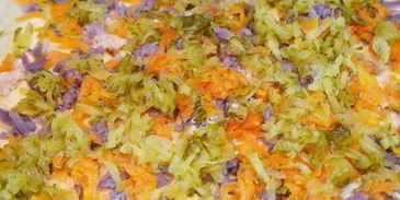 оливье с рыбой в рулете