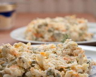 Оливье с утиной грудкой