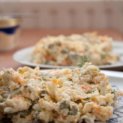 Оливье с утиной грудкой