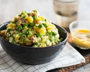 Оливье с яблочным майонезом