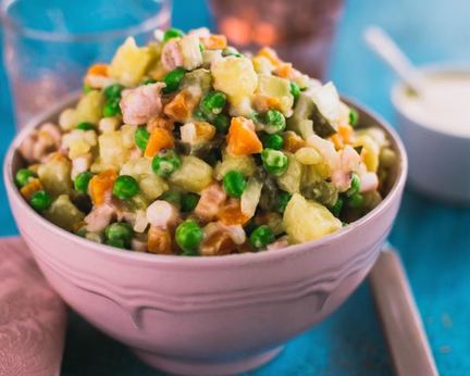 Постный салат оливье