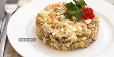 салат оливье с говядиной