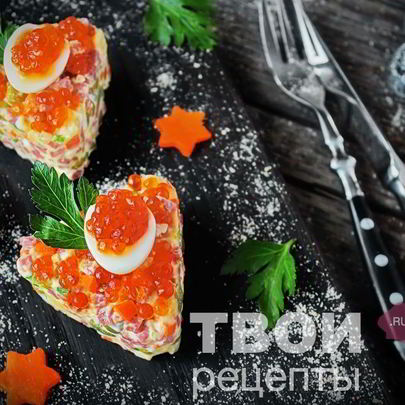 Салат оливье с колбасой