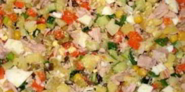 салат оливье с кукурузой