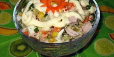 салат оливье с кукурузой