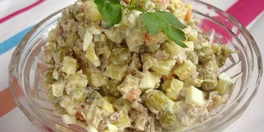 Рецепт салата оливье с мясом