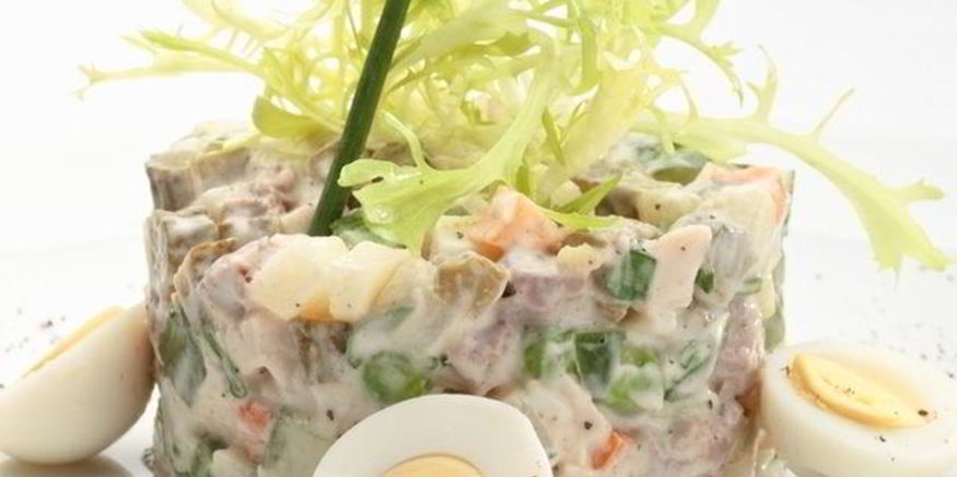 Рецепт салата оливье со свежим огурцом