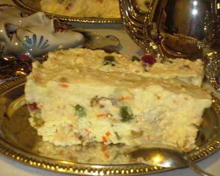 Сладкий десерт Оливье с маскарпоне