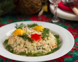 Вегетарианский салат оливье