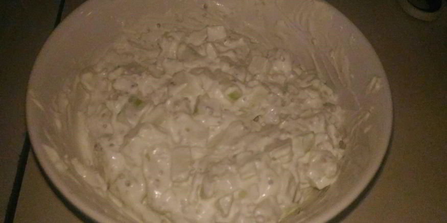 Рецепт салата из кольраби и яблока с горчичной заправкой