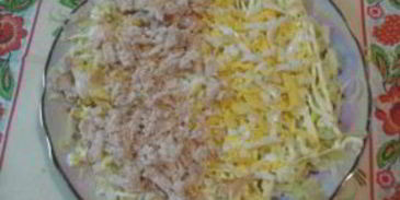 салат из курицы с ананасом и огурцом