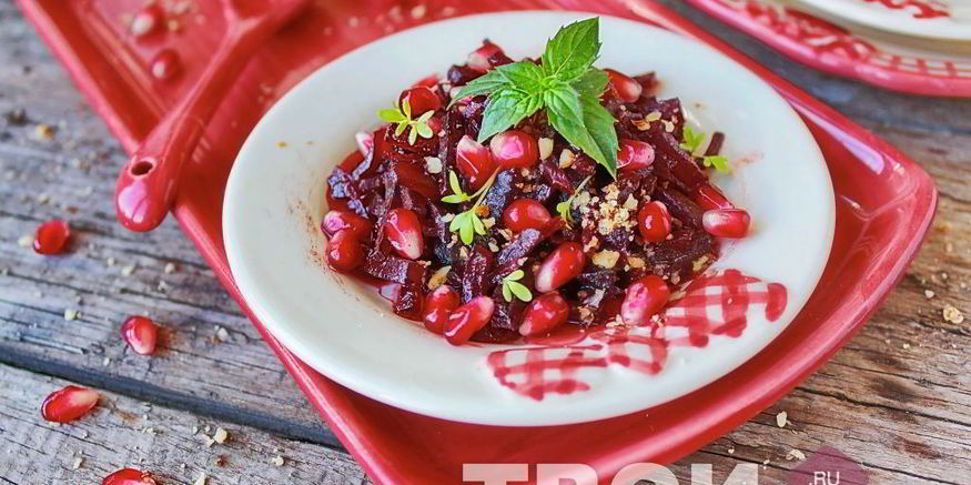 Рецепт салата из свеклы с орехами